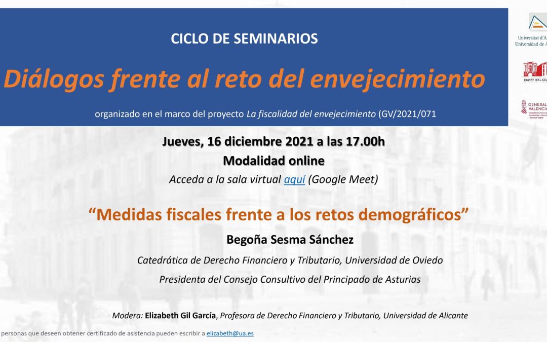 Quinta sesión Ciclo Seminarios «Diálogos frente al reto del envejecimiento»