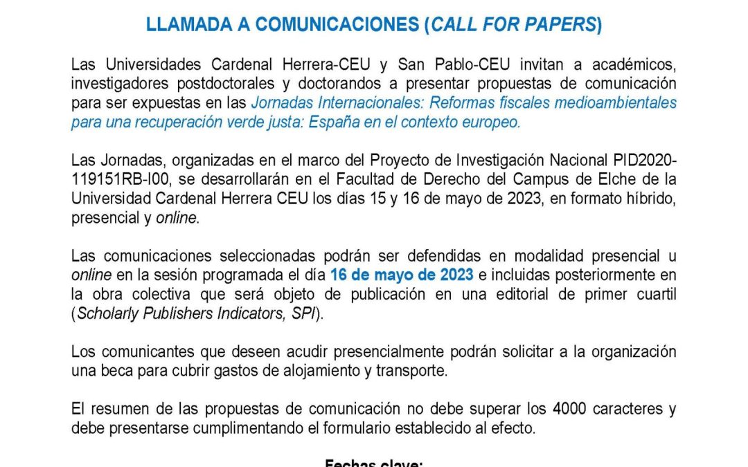 Reformas fiscales medioambientales para una recuperación económica justa: España en el contexto europeo