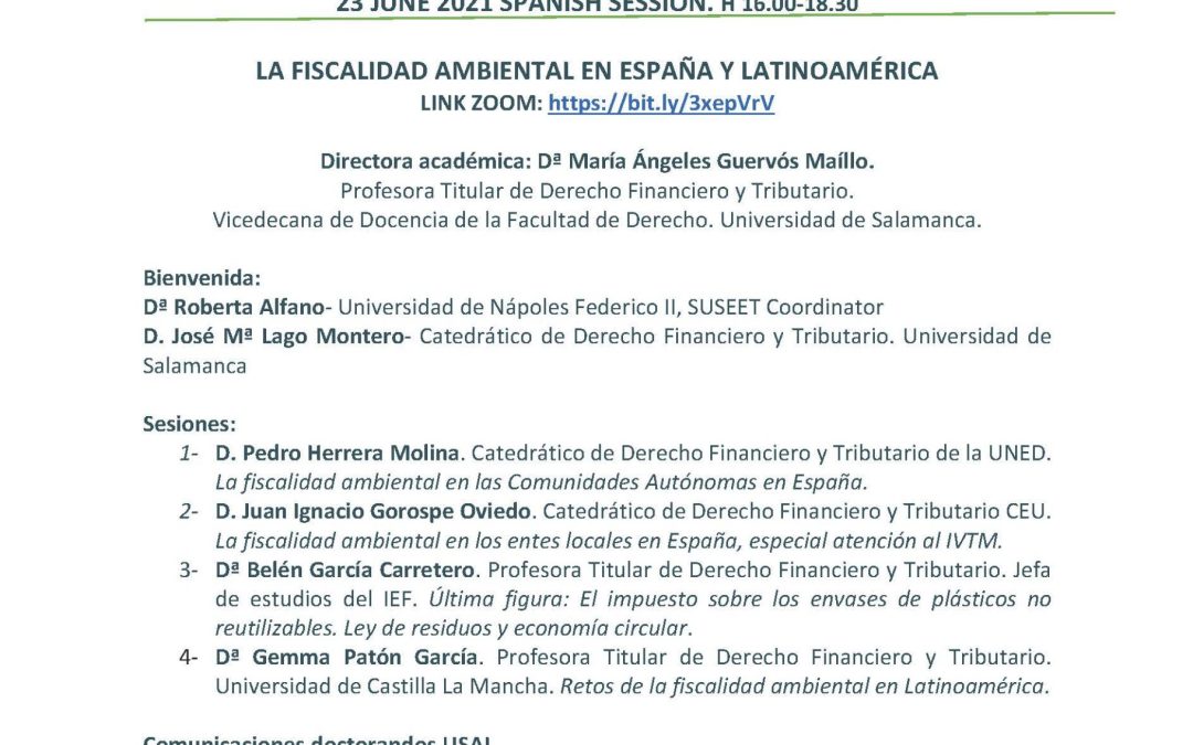 Jornada «La fiscalidad ambiental en España y Latinoamérica»